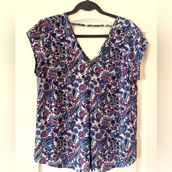 DR2 Designer Paisley Print Blouse Multicolor Women’s Size Medium - Picture 1 of 14
